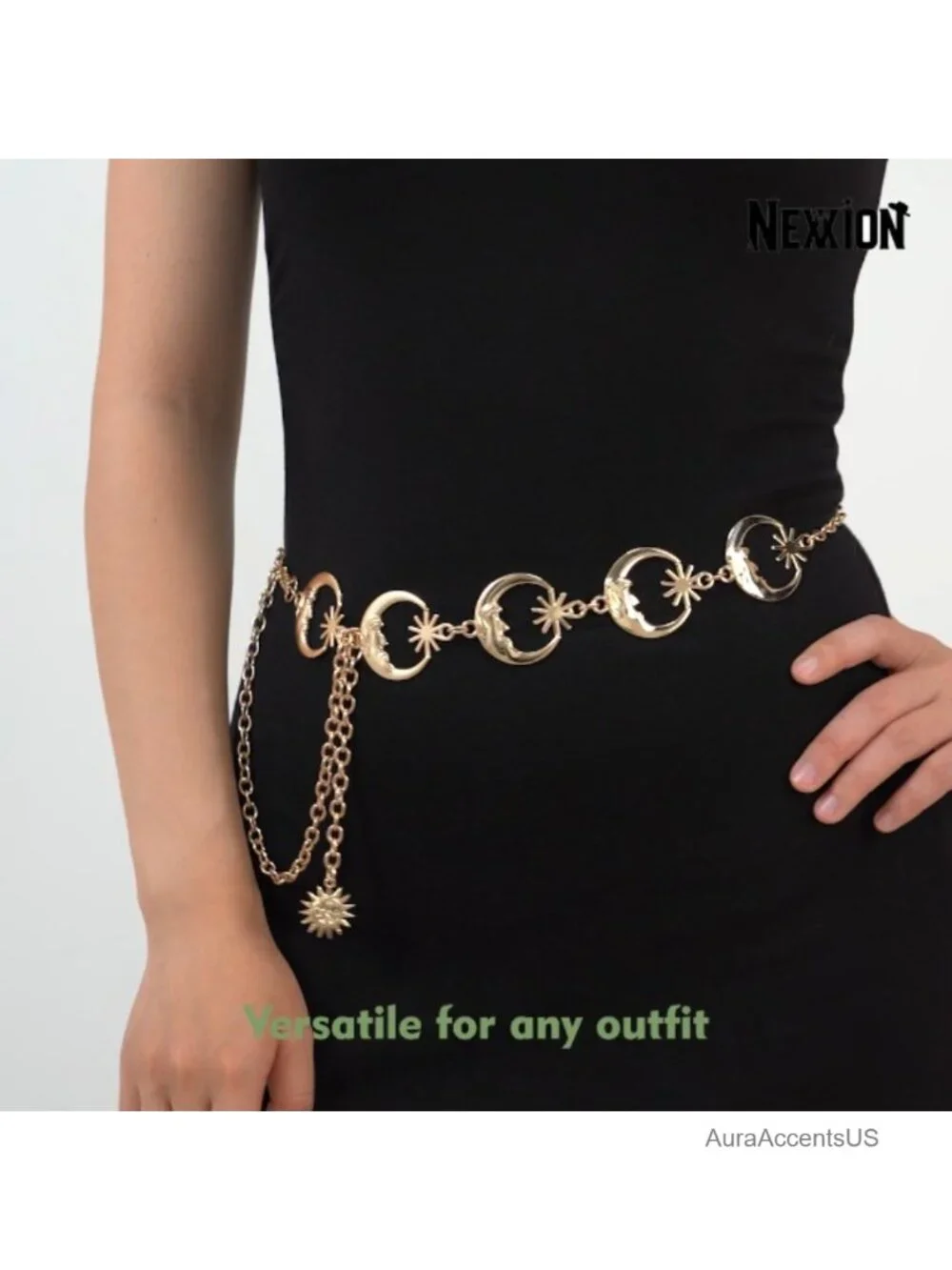 Fashion Metal Waist Chain Belt for Dress Jeans